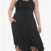 New 🧨 Grommet Lace-Up Hanky Hem Midi 👗 Dress Plus Size 😀 -HT Style Outlet Store 19501957 hi