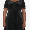 Best reviews of 🎁 Black Crushed Velvet & Lace Mini 👗 Dress Plus Size ❤️