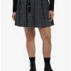 Wholesale ๐ Grey Plaid Pleated ๐ Skirt With Grommet Belt Plus Size โค๏ธ 2 Wholesale ๐ Grey Plaid Pleated ๐ Skirt With Grommet Belt Plus Size โค๏ธ -HT Style Outlet Store 19510034 hi