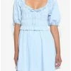 Wholesale 🥰 Blue Puff Sleeve Smock 👗 Dress 🤩 -HT Style Outlet Store 19541775 hi
