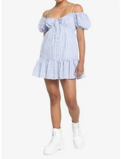Top 10 🥰 Blue Gingham Smock 👗 Dress 🤩 -HT Style Outlet Store 19541779 av1