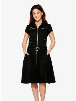 Best reviews of ๐ Black Zipper Bondage Midi ๐ Dress ๐