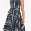 Best deal 🔥 Navy Polka Dot Retro Halter 👗 Dress 🥰 -HT Style Outlet Store 19541882 hi