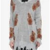 Best Pirce 🛒 Teddy Bear Distressed Sweater 👗 Dress 🛒 -HT Style Outlet Store 19541909 hi
