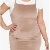 Best deal ✔️ Brown & White Velvet Twofer 👗 Dress Plus Size 😍 -HT Style Outlet Store 19542021 hi
