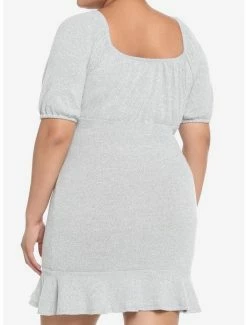 Promo 😍 Heather Grey Ruffle Empire 👗 Dress Plus Size ✔️ -HT Style Outlet Store 19542029 av2