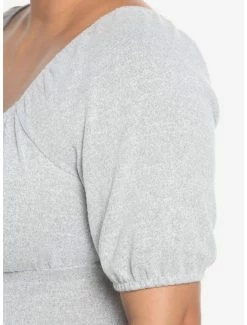 Promo 😍 Heather Grey Ruffle Empire 👗 Dress Plus Size ✔️ -HT Style Outlet Store 19542029 av5