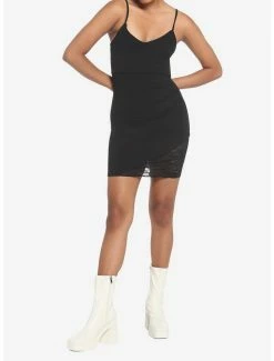 Discount 💯 Black Asymmetrical Lace Bodycon 👗 Dress ✨ -HT Style Outlet Store 19542038 av1