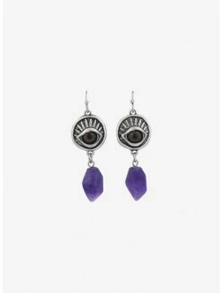 Top 10 💯 Eye Purple Crystal Drop Earrings 🎉 -HT Style Outlet Store 19555441 av1