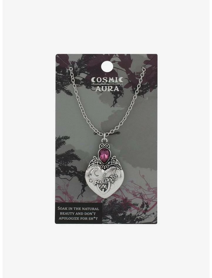 Budget ๐ Ornate Purple Gem Heart Pendant Necklace ๐ 3 Budget ๐ Ornate Purple Gem Heart Pendant Necklace ๐