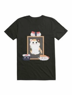 Best Pirce 👏 Kawaii Funny Sushi Loves Cute Cat Kawaii T-Shirt ❤️