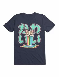 Discount ⭐ Kawaii Corgi Rainbow Puke T-Shirt 😍 -HT Style Outlet Store 19564961 hi