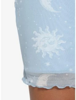 Buy 🎁 Light Blue Celestial Mesh Halter Mini 👗 Dress 😉 -HT Style Outlet Store 19570622 av4