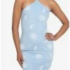 Buy 🎁 Light Blue Celestial Mesh Halter Mini 👗 Dress 😉 -HT Style Outlet Store 19570622 hi