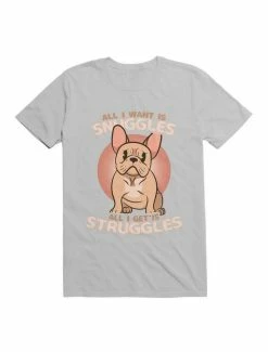 Best Sale ⭐ Kawaii Frenchie Snuggles & Struggles T-Shirt 🎁 -HT Style Outlet Store 19572004 hi