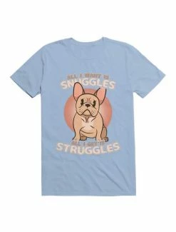 Best Sale ⭐ Kawaii Frenchie Snuggles & Struggles T-Shirt 🎁 -HT Style Outlet Store 19572013 hi