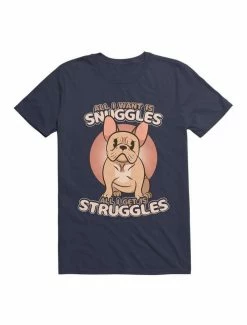 Best Sale ⭐ Kawaii Frenchie Snuggles & Struggles T-Shirt 🎁 -HT Style Outlet Store 19572022 hi