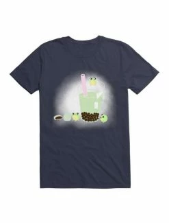 Wholesale ✨ Kawaii Green BubbleTea Frogs T-Shirt 👍 -HT Style Outlet Store 19572067 hi
