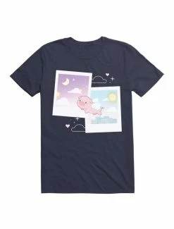 Hot Sale 🛒 Kawaii When Piggy Flies Through Day N' Night T-Shirt 🤩 -HT Style Outlet Store 19572733 hi