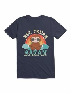 Best Pirce 👍 Kawaii Not Today, Satan Kawaii Yoga Sloth T-Shirt 👍 -HT Style Outlet Store 19578720 hi