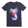 Outlet ✔️ Kawaii Purple Axolotl Holding A Red Heart T-Shirt 💯 -HT Style Outlet Store 19580003 hi