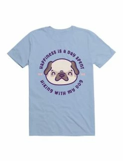 Best Pirce 👏 Kawaii Happiness Is A Day Spent Hiking With My Pug 🦮 Dog T-Shirt 🎉 -HT Style Outlet Store 19596149 hi 1