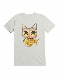 Best Sale 😉 Kawaii Cat Nom-Nom T-Shirt 🎉 -HT Style Outlet Store 19596879 hi