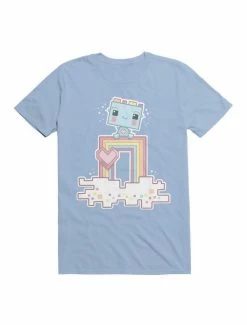Top 10 👏 Kawaii Happy Rainbow Robot T-Shirt 🌟 -HT Style Outlet Store 19597122 hi