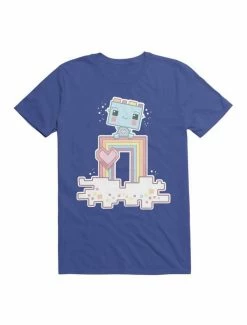 Top 10 👏 Kawaii Happy Rainbow Robot T-Shirt 🌟 -HT Style Outlet Store 19597140 hi
