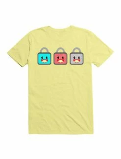 Budget ✔️ Kawaii The 3 Kawaii Wise Cute Lock Icons T-Shirt ✨