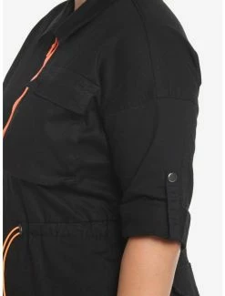 Hot Sale ✔️ Black & Orange Jogger Jumpsuit Plus Size ⌛ -HT Style Outlet Store 19614836 av3