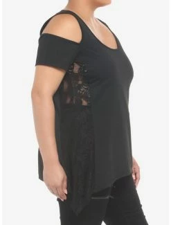 Brand new 🎉 Black Skull Lace Cold Shoulder Sharkbite 👧 Girls Tank Top Plus Size 🤩 -HT Style Outlet Store 19622208 av4
