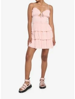 Deals 👏 Blush Smocked Tiered 👗 Dress 🎉 -HT Style Outlet Store 19622304 av1