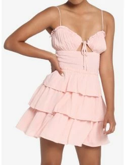 Deals 👏 Blush Smocked Tiered 👗 Dress 🎉 -HT Style Outlet Store 19622304 av5