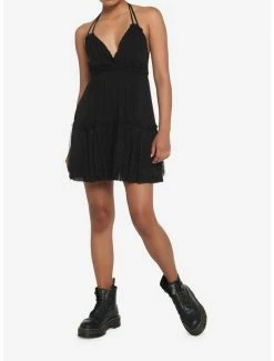Top 10 👍 Black Tiered Halter 👗 Dress 🥰 -HT Style Outlet Store 19622308 av1
