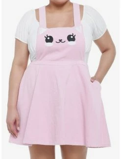 Brand new 🔔 Kitty Cat Pink Corduroy 👗 Skirtall Plus Size 🔔