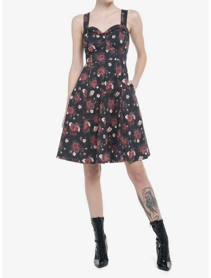 Flash Sale 😍 Dark Roses Retro 👗 Dress 👍 4 Flash Sale 😍 Dark Roses Retro 👗 Dress 👍 - Image 2