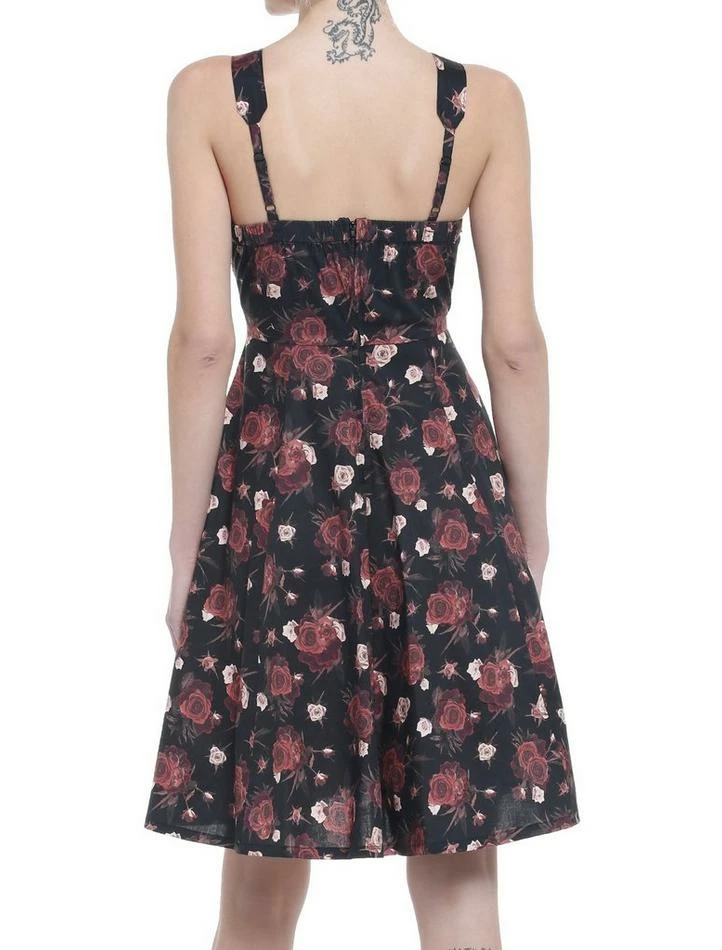 Flash Sale 😍 Dark Roses Retro 👗 Dress 👍 5 Flash Sale 😍 Dark Roses Retro 👗 Dress 👍 - Image 3