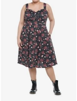 Best deal 🤩 Dark Roses Retro 👗 Dress Plus Size 🌟 6 Best deal 🤩 Dark Roses Retro 👗 Dress Plus Size 🌟 -HT Style Outlet Store 19715929 av1