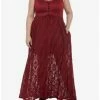 Cheapest 😍 Burgundy Skulls Lace-Up Maxi 👗 Dress Plus Size 🛒 -HT Style Outlet Store 19715946 hi