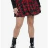 Brand new 🥰 Red Plaid Grommet Straps Tiered 👗 Skirt Plus Size 👏 -HT Style Outlet Store 19718021 hi