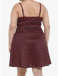 Top 10 🔥 Hearts Checkered Strappy Mini 👗 Dress Plus Size ⌛ -HT Style Outlet Store 19720615 av2