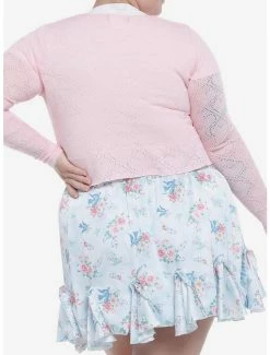 Budget 😉 Baby Pink Tie-Front 👧 Girls Crop Cardigan Plus Size 🥰 -HT Style Outlet Store 19756106 av2