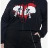 Cheap 👏 Skulls In Love 👧 Girls Crop Hoodie Plus Size 🥰 -HT Style Outlet Store 19756205 hi