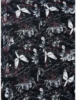 Flash Sale 🛒 Dark Romance Script Boxy 👧 Girls Crop Woven Button-Up Plus Size ❤️ -HT Style Outlet Store 19756301 av3