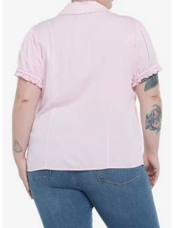 Brand new 😉 Pink Sakura Peter Pan Collar 👧 Girls Woven Button-Up Plus Size 🔔 -HT Style Outlet Store 19756305 av2