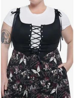 Cheapest 😉 Black Lace-Up Corset 👧 Girls Tank Top Plus Size 😀