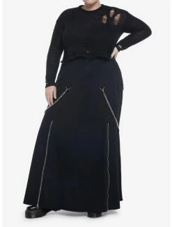 Brand new 😉 Black Distressed 👧 Girls Crop Sweater Plus Size 😀 -HT Style Outlet Store 19782221 av1