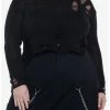Brand new 😉 Black Distressed 👧 Girls Crop Sweater Plus Size 😀 -HT Style Outlet Store 19782221 hi