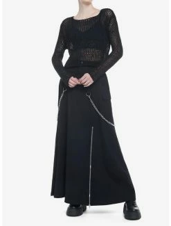 Buy ✔️ Black Open Knit 👧 Girls Crop Sweater 🔔 -HT Style Outlet Store 19782745 av1